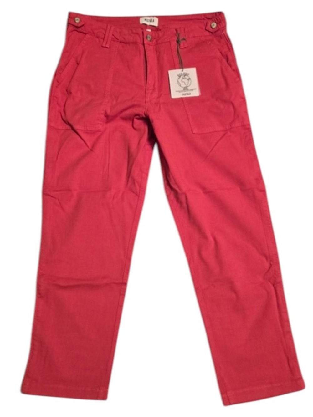 PISTOLA Straight Leg Cropped Jeans Hibiscus Red 31